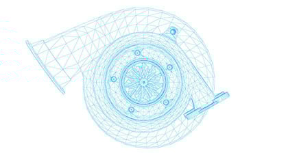 Illustration of a turbocharger.
