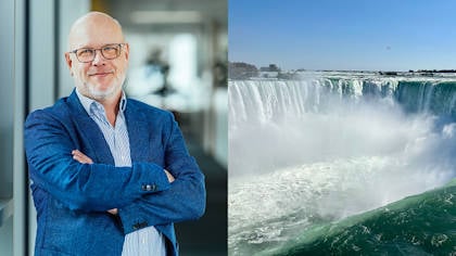 Alex Nieuwpoort, President of Wolfram Bergbau- und Hütten in Austria, and Niagara Falls.